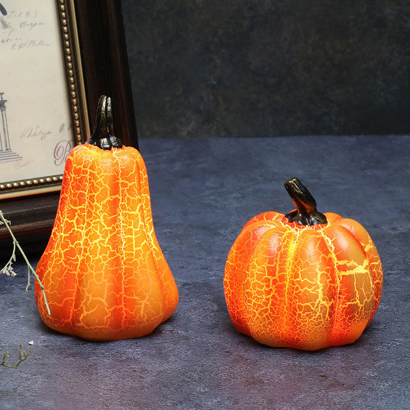 New Halloween Pumpkin Lantern Simulation LED Candle Lamp Resin Luminous