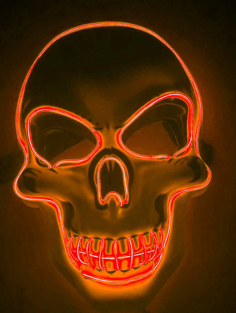 Halloween Skeleton LED Glow Scary Mask