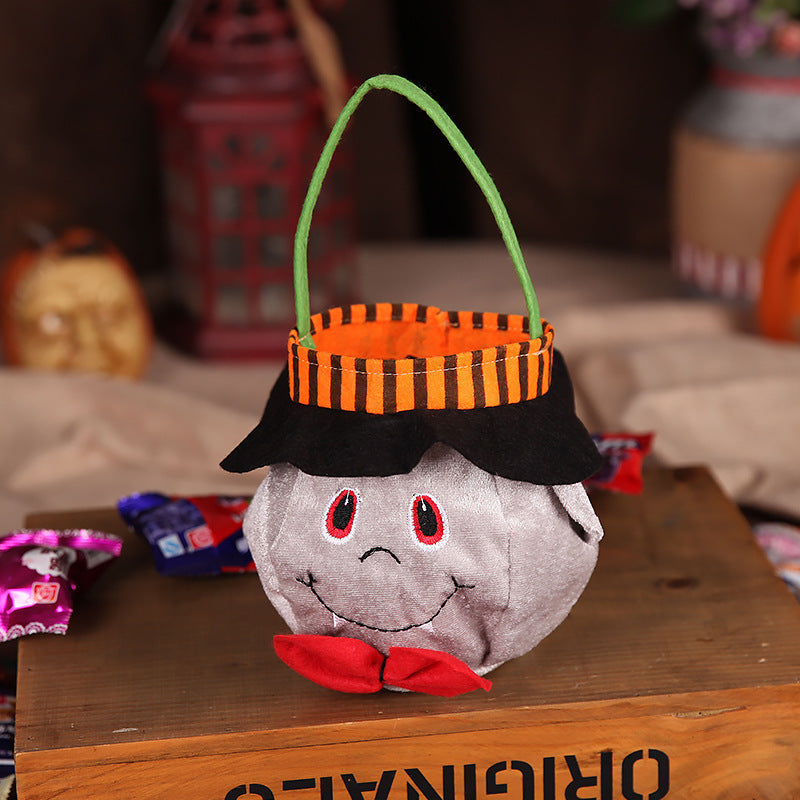 Cute Halloween Candy Pumpkin Pattern Portable Handbag Cosplay Props Gift Basket Kids Gifts