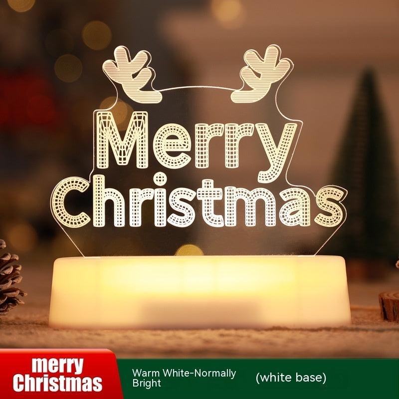 Christmas 3D Lamp Acrylic LED Lights New Year Valentines Day Kids Gift Ornaments