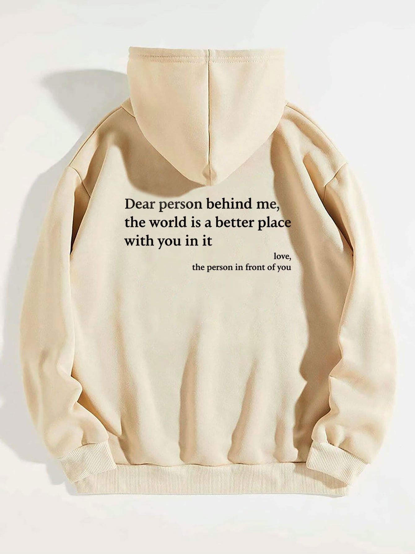 Letter Printed Kangaroo Pocket Drawstring Printed Unisex Trendy Hoodies