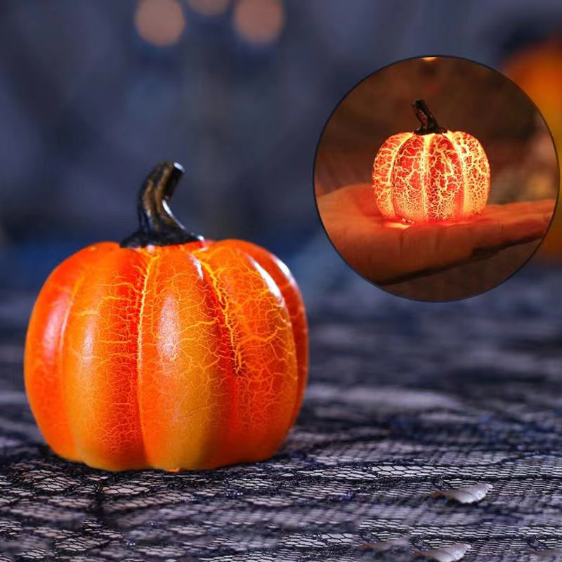 New Halloween Pumpkin Lantern Simulation LED Candle Lamp Resin Luminous