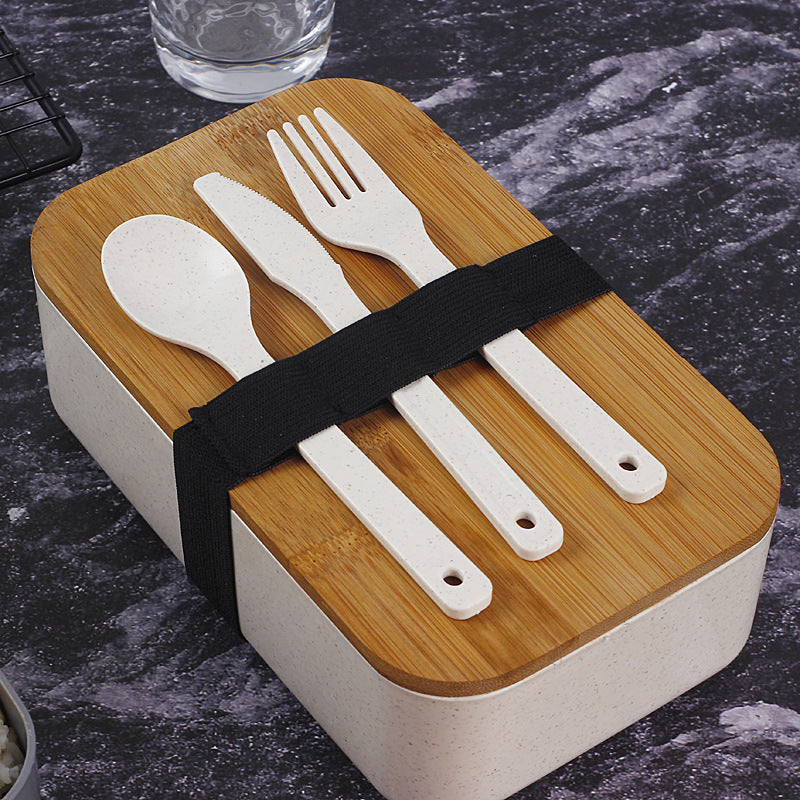 Student Japanese Lunch Box Sealed Crisper For Free Knife, Fork And Spoon