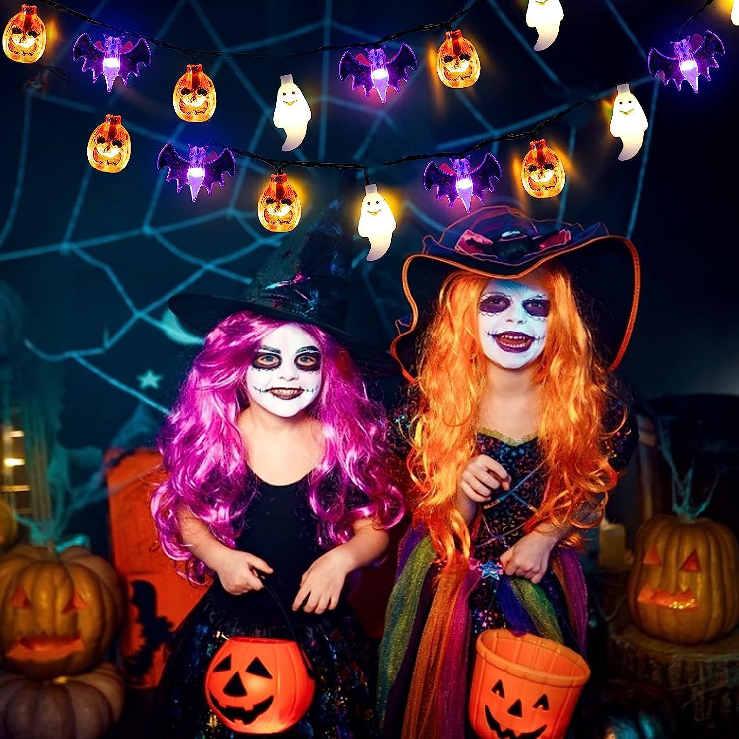 LED Halloween Pumpkin Spider Bat Skull Lamp Party Halloween Lantern Light