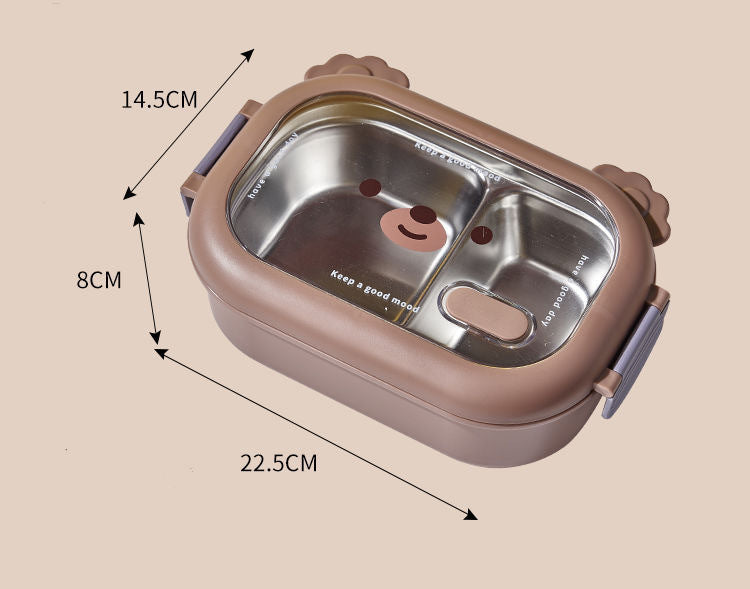 Coffee Bear Lunch Box Stainless Steel Separated