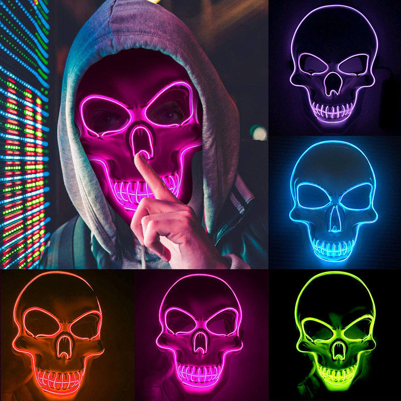 Halloween Skeleton LED Glow Scary Mask