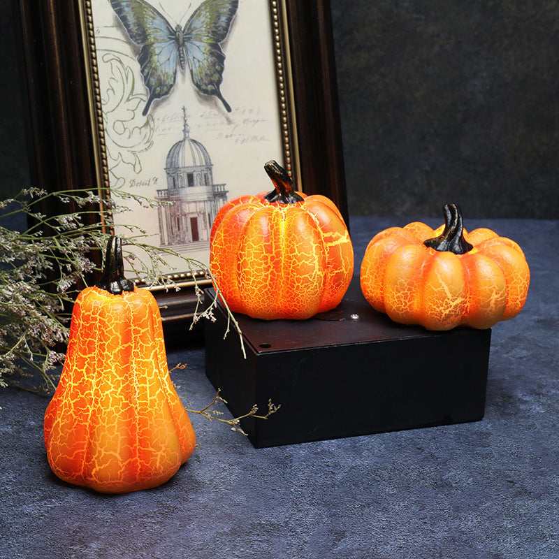 New Halloween Pumpkin Lantern Simulation LED Candle Lamp Resin Luminous