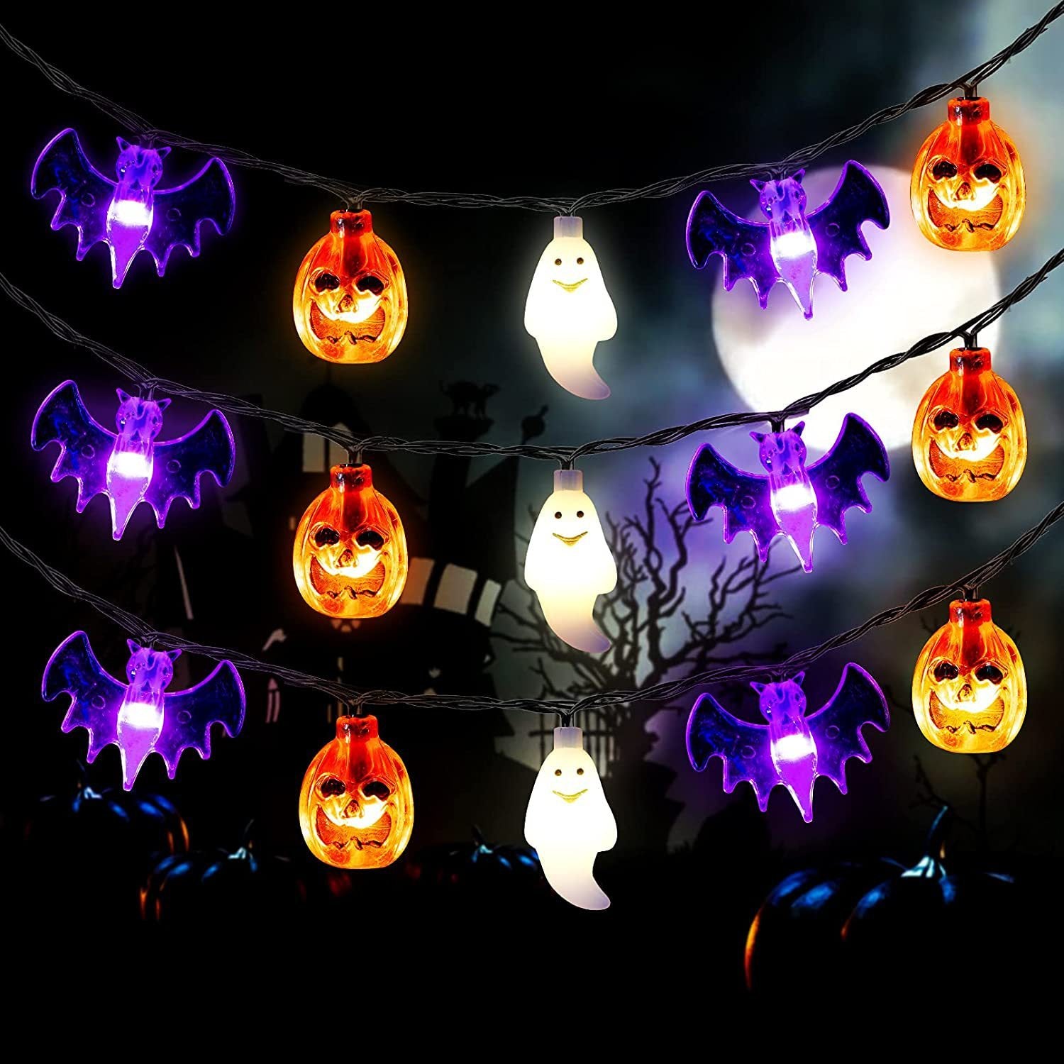 LED Halloween Pumpkin Spider Bat Skull Lamp Party Halloween Lantern Light