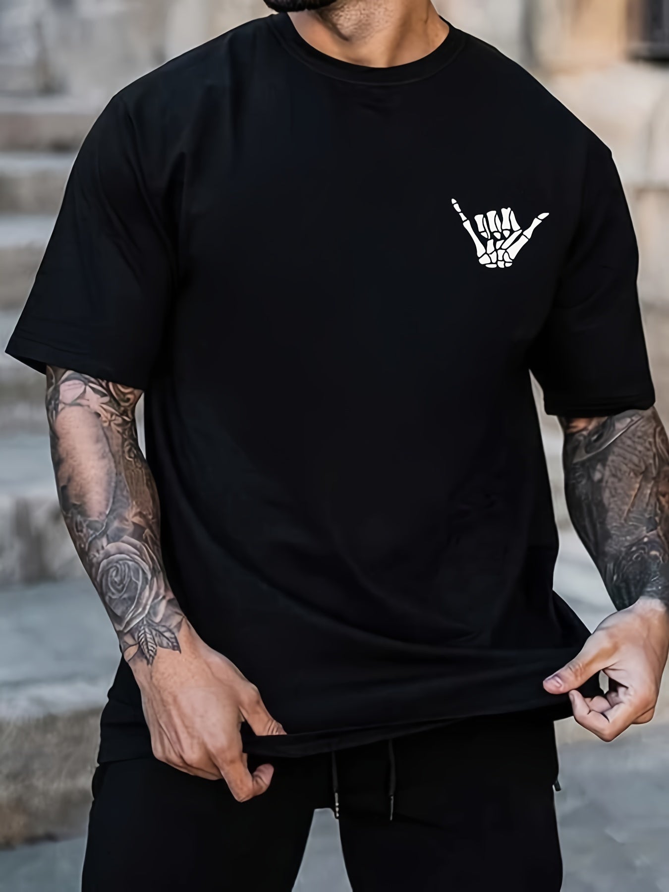 Men's T-shirt, Rock Print T-shirt, Summer Spring And Autumn Casual Short Sleeved Round Neck T-shirt, Men's Patterned T-shirt, Top As A Gift-2
