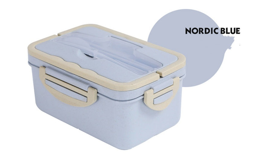 Lunch Box With Spoon And Chopsticks Can Microwave Three-grid Lunch Box