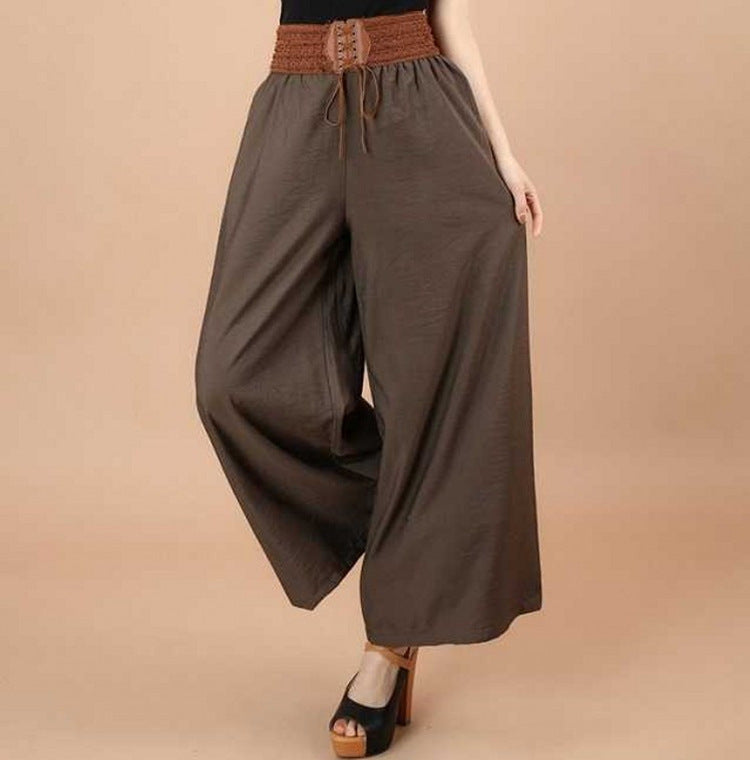 Women's Loose Cotton And Linen Wide Leg Pants