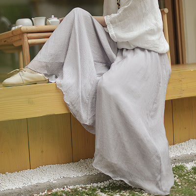 Cotton wide-leg skirt