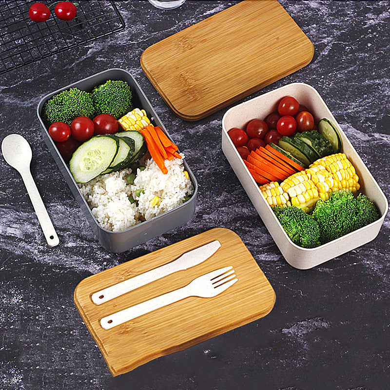 Student Japanese Lunch Box Sealed Crisper For Free Knife, Fork And Spoon
