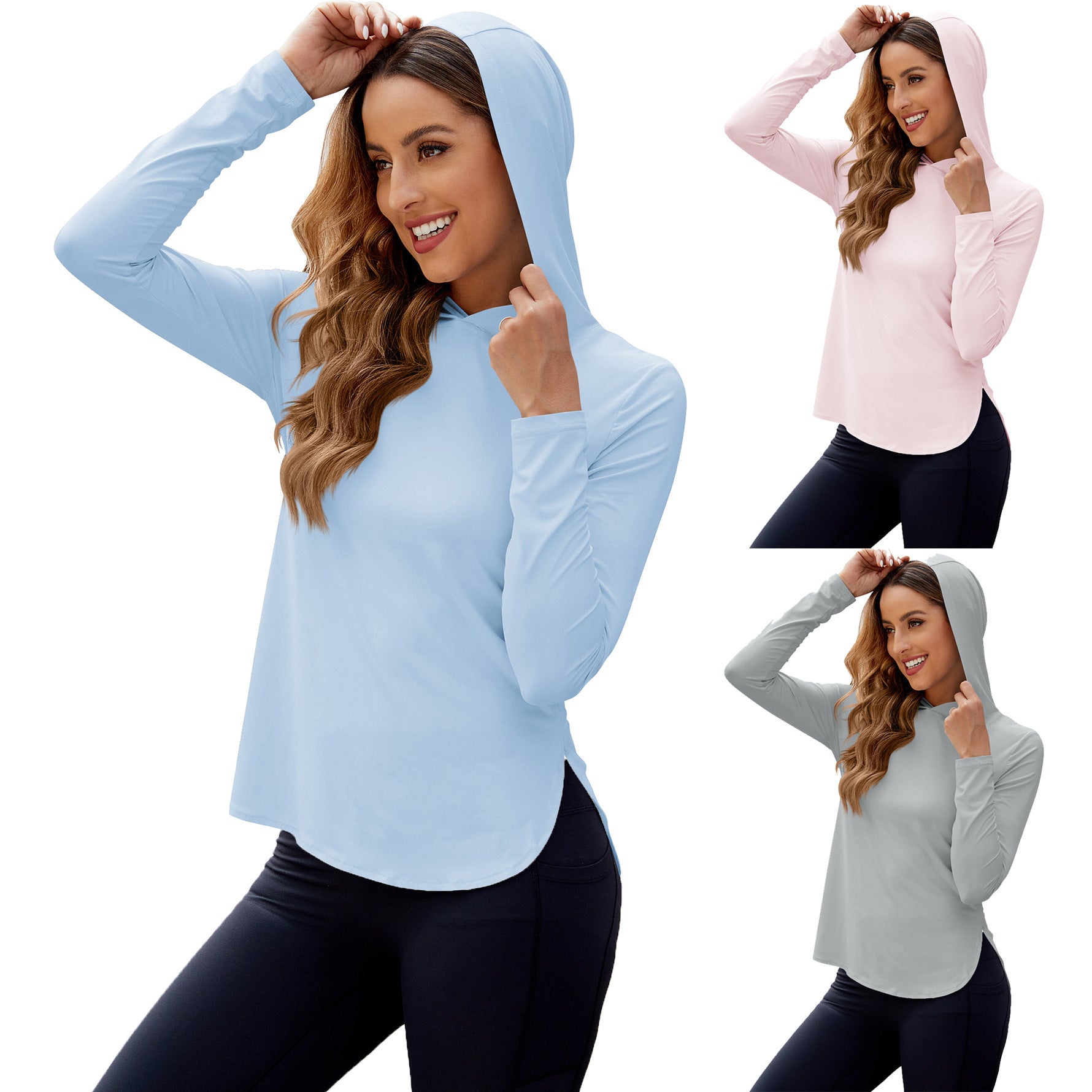 UPF 50 Sun Protection Shirt Hoodie SPF Long Sleeve for women