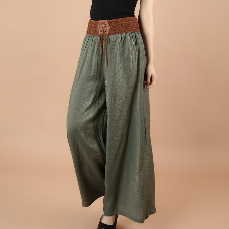 Women's Loose Cotton And Linen Wide Leg Pants