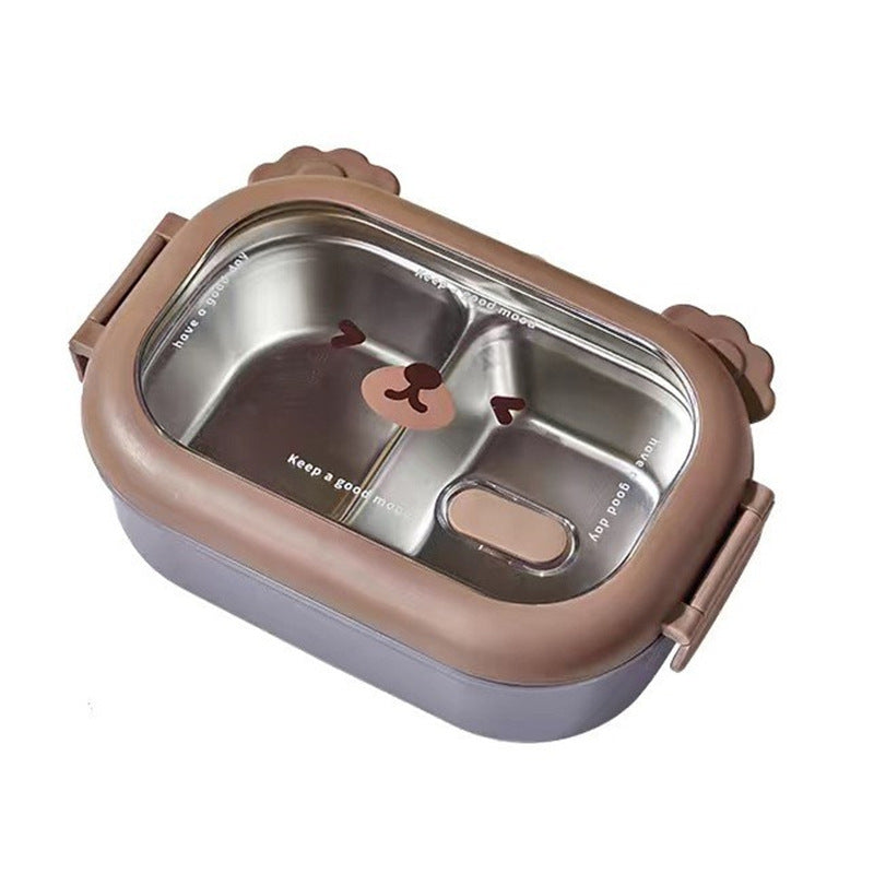 Coffee Bear Lunch Box Stainless Steel Separated