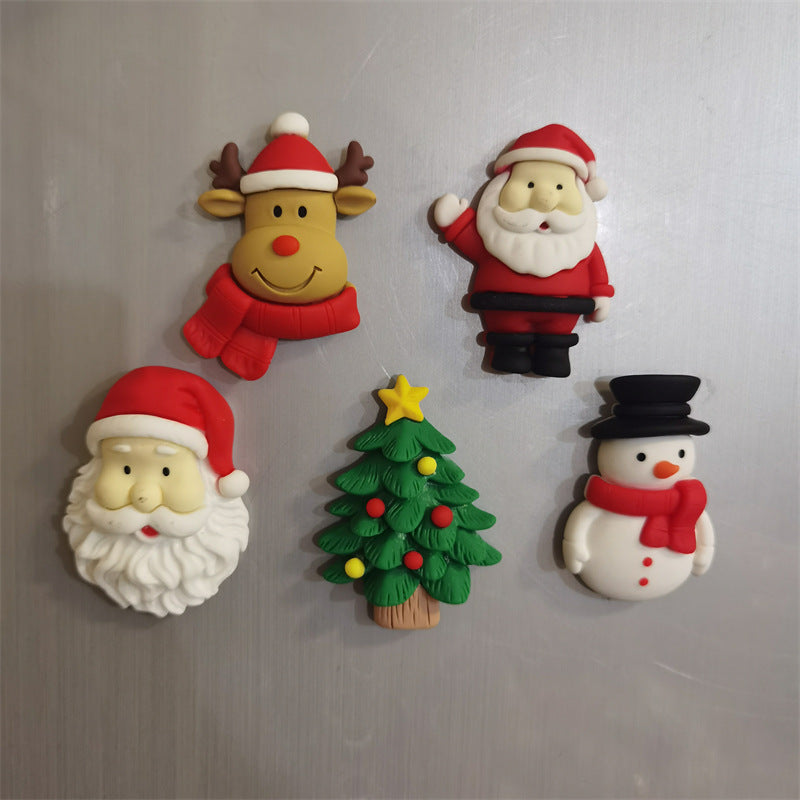 Fridge Magnet Of Christmas Elk Santa Claus Snowman Magnet Message Board Decoration