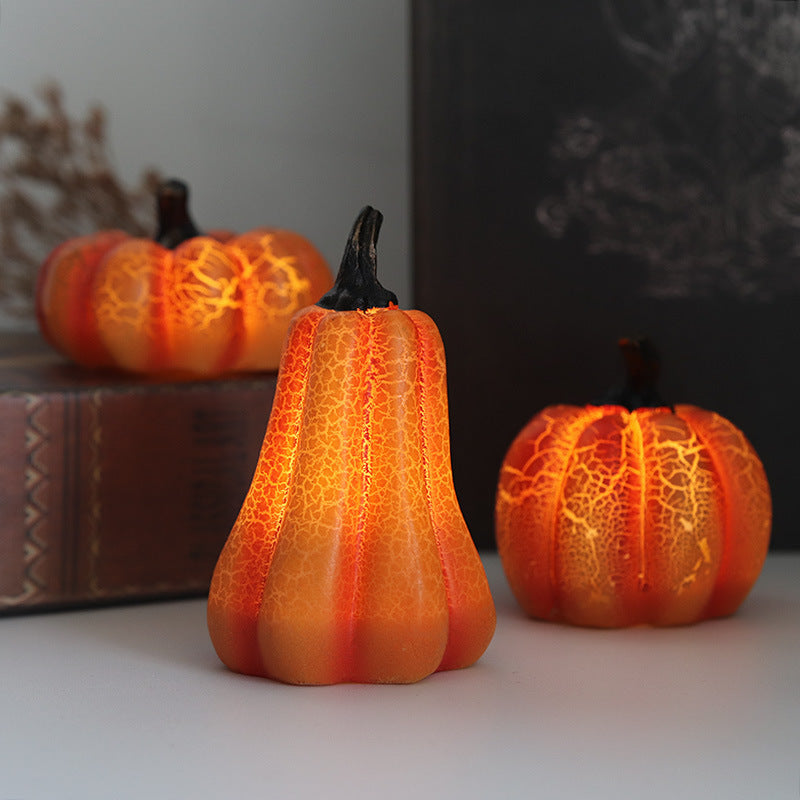New Halloween Pumpkin Lantern Simulation LED Candle Lamp Resin Luminous