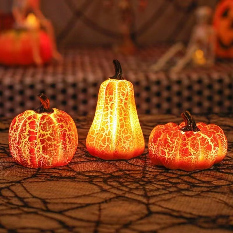 New Halloween Pumpkin Lantern Simulation LED Candle Lamp Resin Luminous