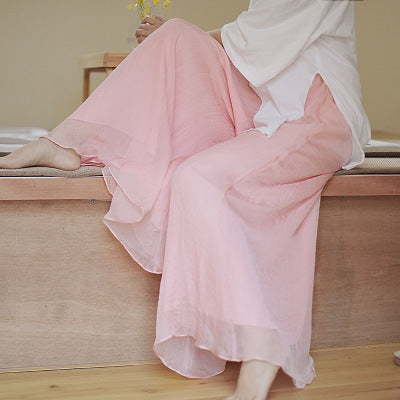 Cotton wide-leg skirt
