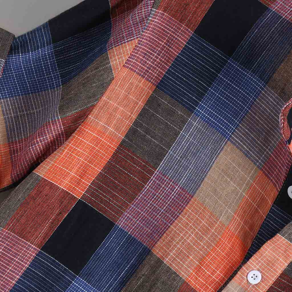 Fashion Men's shirt Streetwear Casual Short sleeve shirt Camisa Button Plaid Hawaii Print Beach Blouse Top Camisa masculina-4
