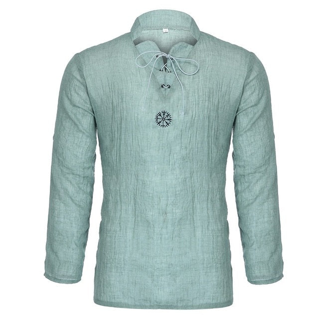 Summer Men's shirt Camisa New Style Long sleeve Loose shirt Personality Cotton-linen Pure Blouse Top Streetwear Camisa masculina-5