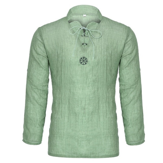 Summer Men's shirt Camisa New Style Long sleeve Loose shirt Personality Cotton-linen Pure Blouse Top Streetwear Camisa masculina-8