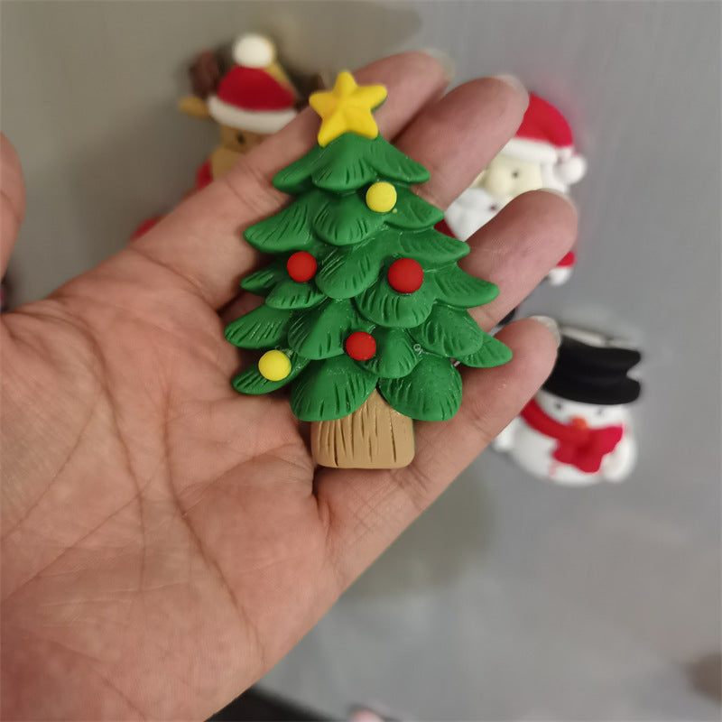 Fridge Magnet Of Christmas Elk Santa Claus Snowman Magnet Message Board Decoration