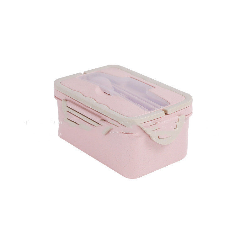 Lunch Box With Spoon And Chopsticks Can Microwave Three-grid Lunch Box