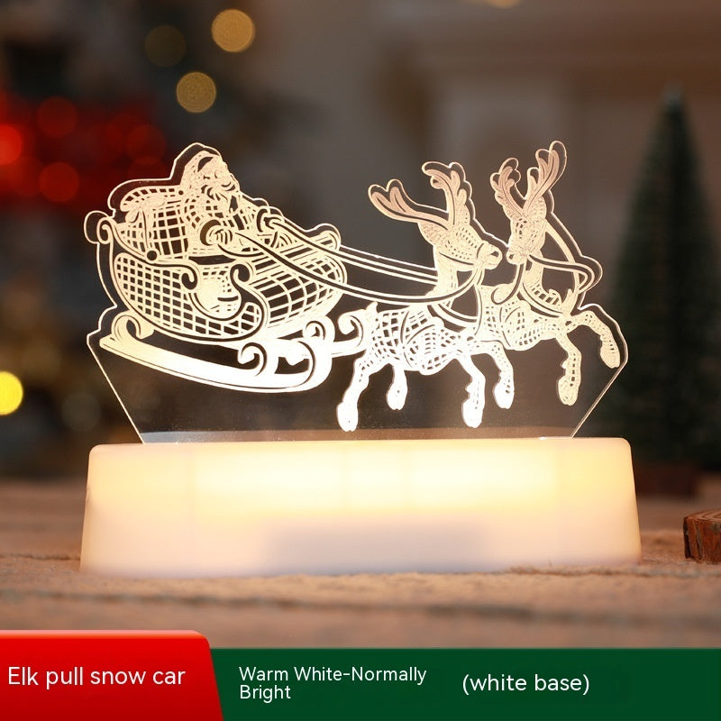 Christmas 3D Lamp Acrylic LED Lights New Year Valentines Day Kids Gift Ornaments