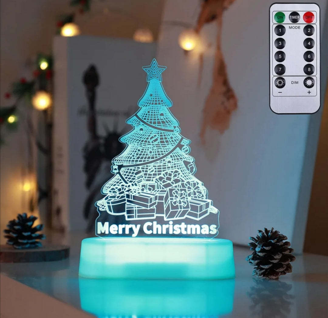 Christmas 3D Lamp Acrylic LED Lights New Year Valentines Day Kids Gift Ornaments