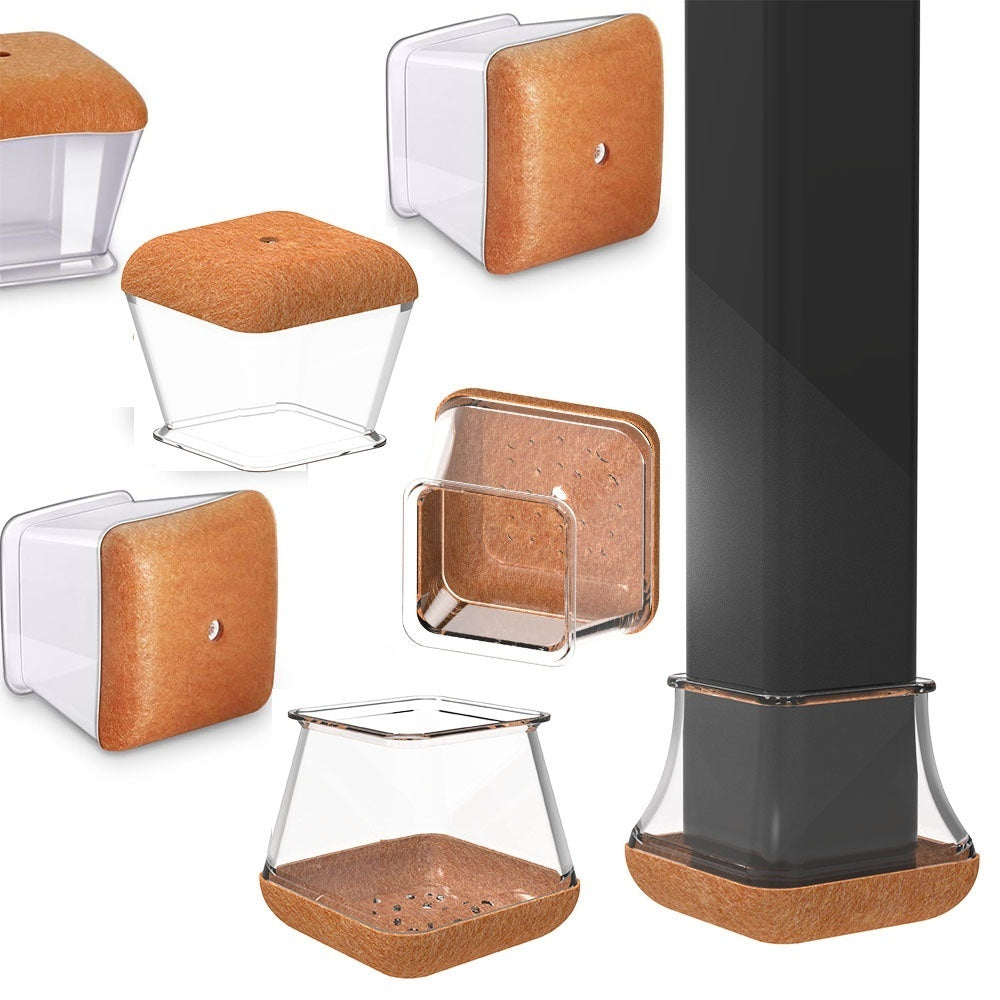 Square All-inclusive Bottom Felt Silicone Stool Chair Leg Cap Protection Table
