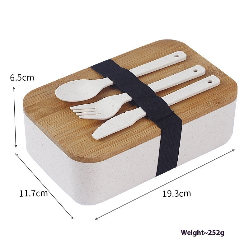 Student Japanese Lunch Box Sealed Crisper For Free Knife, Fork And Spoon
